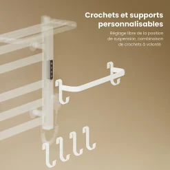 EMKE Chauffe-serviettes Électrique 50x50cm, Thermostat Intelligent WiFi, Radiateur de Salle de Bain Électrique, Blanc