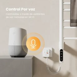 EMKE Chauffe-serviettes Électrique 78x43cm, Thermostat Intelligent WiFi, Radiateur Électrique pour Salle de Bain, Blanc