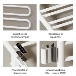 EMKE Chauffe-serviettes Électrique 78x43cm, Thermostat Intelligent WiFi, Radiateur Électrique pour Salle de Bain, Blanc