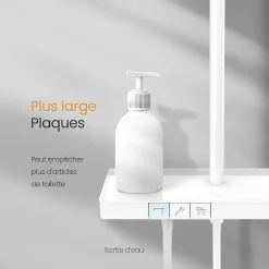 EMKE Colonne de Douche avec douche theramostat à Grande douche de tête et douchette multimode, Cercle, blanc* Colonne De Douche Thermostatique
