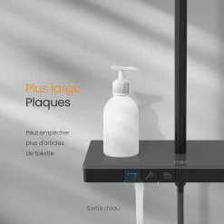 EMKE Colonne de Douche avec douche theramostat à Grande douche de tête et douchette multimode, Cercle, noir* Colonne De Douche Thermostatique