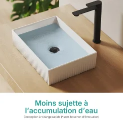 EMKE Lavabo en Céramique Blanche 45x32x11 cm, Vasque à Poser Rectangulaire* Vasque À Poser
