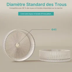 EMKE Lavabo en Verre Trempé Rond à Poser 400x400x120 mm, Vasque Salle de Bain, Irisé* Vasque À Poser