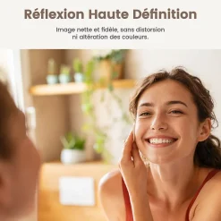 EMKE Miroir de Salle de Bain Asymétrique 60 x 80 cm, Miroir Ovale pour Salle de Bain, Miroir Mural irrégulier Miroir Décoratif