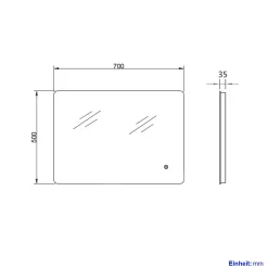 EMKE Miroir lumineux salle de bain Rétro-éclairage 80x60cm,Miroir LED avec Interrupteur Tactile,Anti-buée,lumière blanche froide* Miroir Lumineux