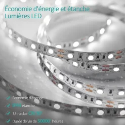 EMKE Miroir lumineux salle de bain 100x60cm,Miroir LED avec Interrupteur Tactile,3x Grossissement,éclairage Lumière Blanche Froide