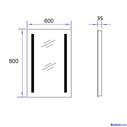 EMKE Miroir lumineux salle de bain 60x80cm, Miroir LED salle de bain, Miroir avec l'éclairage, Lumière blanche froide* Miroir Lumineux