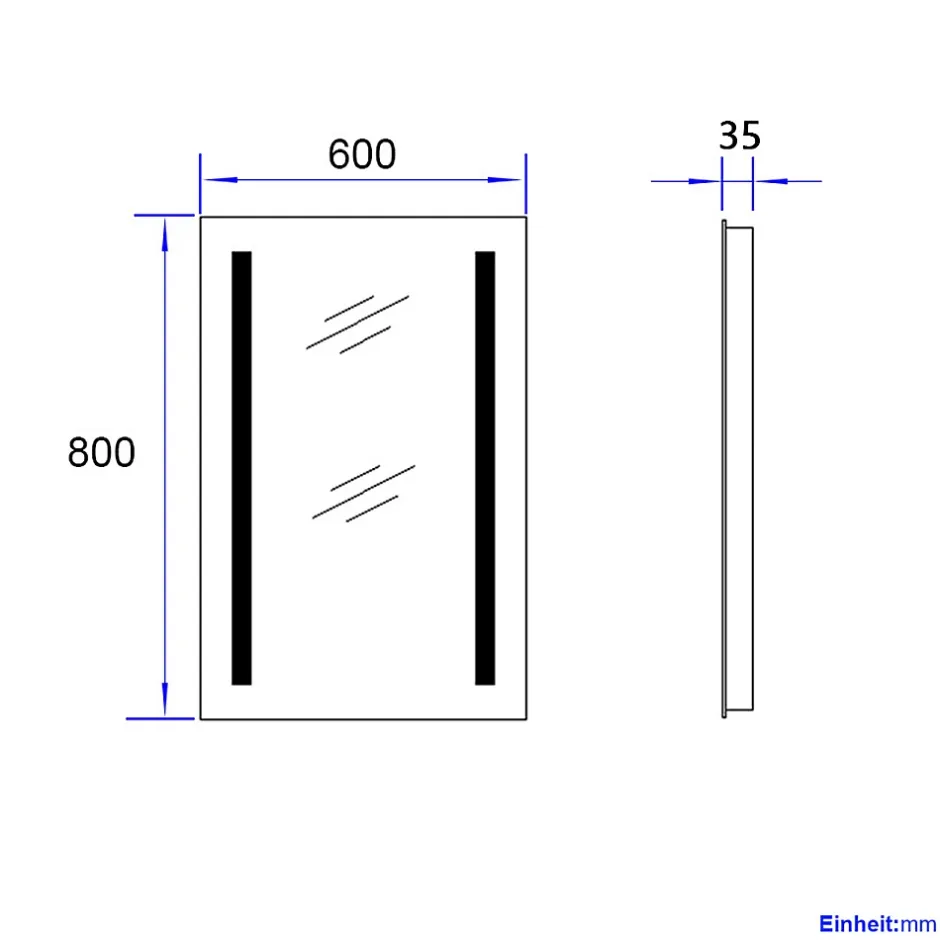 EMKE Miroir lumineux salle de bain 60x80cm, Miroir LED salle de bain, Miroir avec l'éclairage, Lumière blanche froide* Miroir Lumineux