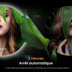 EMKE Miroir lumineux salle de bain rond 80cm, rétro-éclairage, Interrupteur Tactile, Anti-buée, LED Lumière Froide/Neutre/Chaude