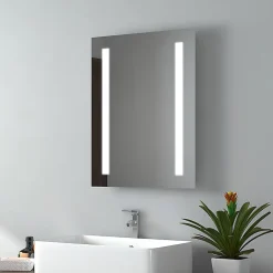 EMKE Miroir lumineux salle de bain 45x60cm, Miroir LED salle de bain, Miroir avec l'éclairage, Lumière blanche froide
