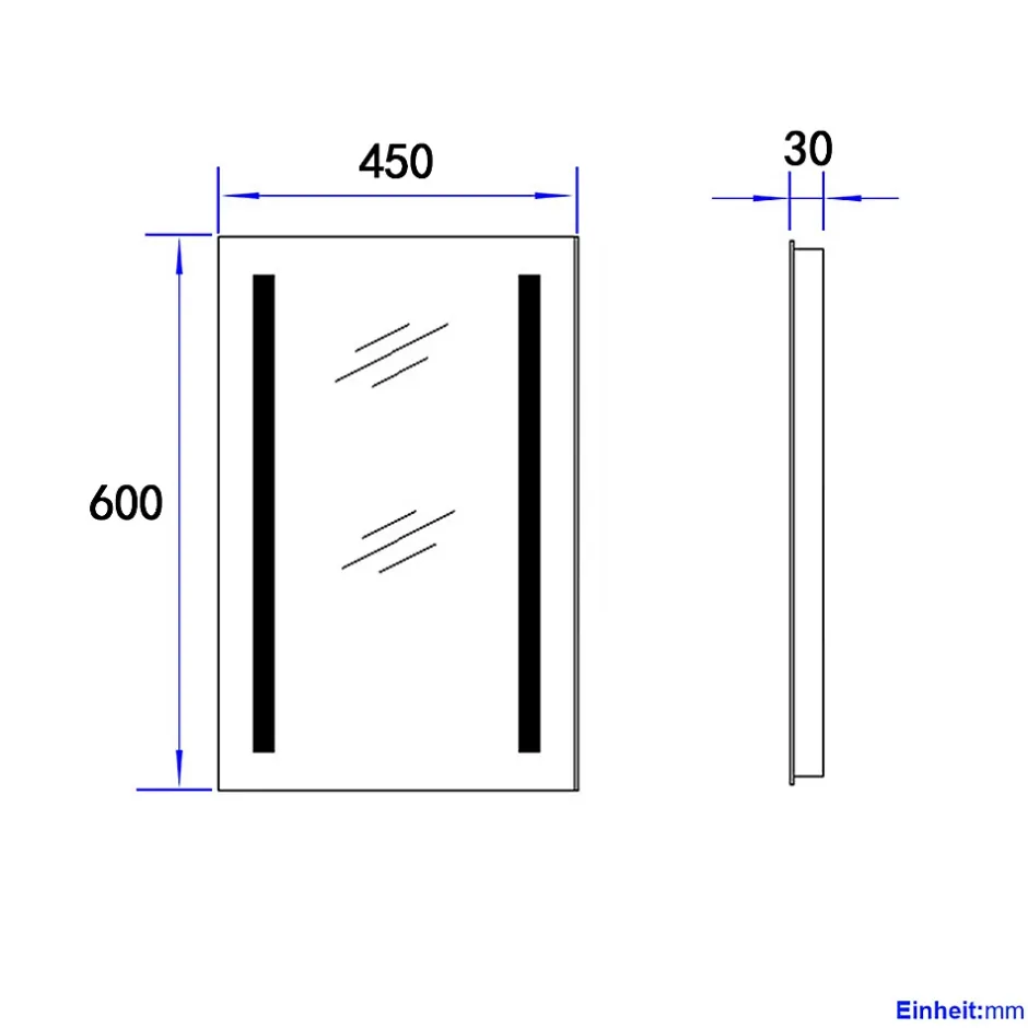 EMKE Miroir lumineux salle de bain 45x60cm, Miroir LED salle de bain, Miroir avec l'éclairage, Lumière blanche froide