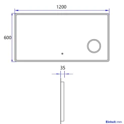 EMKE Miroir lumineux salle de bain 120x60cm, Miroir LED, Interrupteur Tactile, 3x Grossissement, éclairage Lumière Blanche Froide