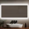 EMKE Miroir lumineux salle de bain 120x60cm, Miroir LED avec Interrupteur à bouton, Anti-buée, lumière Blanche Froide/Chaude* Miroir Lumineux