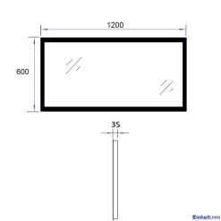 EMKE Miroir lumineux salle de bain 120x60cm, Miroir LED avec Interrupteur à bouton, Anti-buée, lumière Blanche Froide/Chaude* Miroir Lumineux