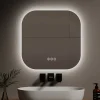 EMKE Miroir lumineux salle de bain sans cadre 60x60cm , Interrupteur Tactile, Anti-buée, LED Lumière Blanche Froide/Neutre/Chaude