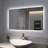 EMKE Miroir lumineux salle de bain Rétro-éclairage 100x60cm, Miroir LED avec Interrupteur Tactile, lumière blanche froide* Miroir Lumineux