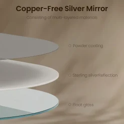 EMKE Miroir rond mural 60x100 cm, sans cuivre, résistant, pour salle de bain, entrée, salon ou chambre