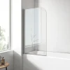 EMKE Pare de baignoire en 6 mm verre securit Paroi de douche pour baignoire 70 x 140 cm Revêtement Nano facile à nettoyer* Pare-Baignoire
