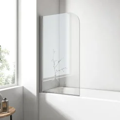 EMKE Pare de baignoire en 6 mm verre securit Paroi de douche pour baignoire 70 x 140 cm Revêtement Nano facile à nettoyer* Pare-Baignoire