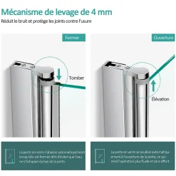 EMKE Pare de baignoire en 6 mm verre securit Paroi de douche pliable pour baignoire Revêtement Nano facile à nettoyer 120 x 140 cm