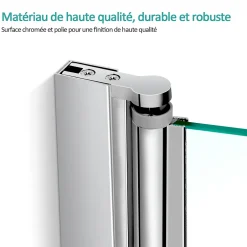 EMKE Pare de baignoire en 6 mm verre securit Paroi de douche pliable pour baignoire Revêtement Nano facile à nettoyer 120 x 140 cm