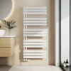EMKE Radiateur Sèche-Serviettes à Eau Chaude Flat Panel - Blanc Brillant 132x60 cm - 798W* Sèche-Serviettes Eau Chaude
