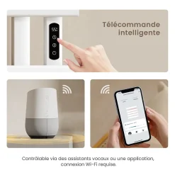 EMKE Radiateur sèche-serviettes électrique salle de bain avec thermostat, 100x50 cm, 350W, blanc brillant* Sèche-Serviettes Électrique