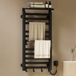 EMKE Radiateur sèche-serviettes électrique salle de bain 100 x 50 cm, température constante intelligente, 280 W, noir mat* Sèche-Serviettes Électrique
