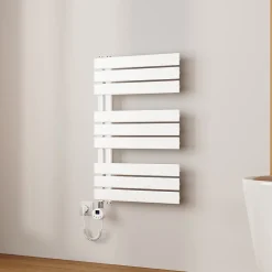 EMKE Radiateur Sèche-Serviettes Électrique 762x500 mm, Blanc 400W, WiFi, Modes Intelligents, Détection Fenêtre