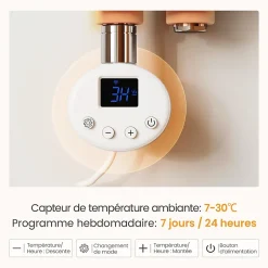 EMKE Radiateur Sèche-Serviettes Électrique 1599x400 mm, Blanc 800W, WiFi, Modes Intelligents, Détection Fenêtre