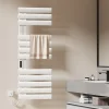 EMKE Radiateur sèche-serviettes électrique salle de bain avec thermostat, 130x50 cm, 450W, blanc brillant* Sèche-Serviettes Électrique