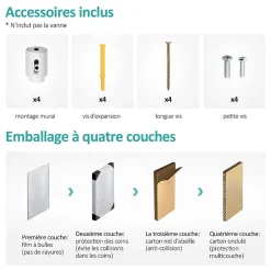 EMKE Radiateur Sèche-Serviettes à Eau Chaude Flat Panel - Blanc Brillant 104x50 cm - 529W* Sèche-Serviettes Eau Chaude