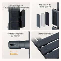 EMKE Radiateur Sèche-Serviettes Électrique 1599x400 mm, Gris Anthracite 800W, WiFi, Modes Intelligents, IPX4