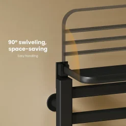 EMKE Radiateur sèche-serviettes électrique salle de bain 50 x 50 cm, température constante intelligente, noir mat* Sèche-Serviettes Électrique