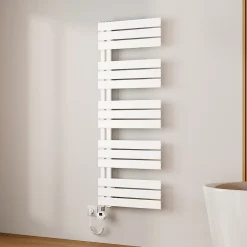 EMKE Radiateur Sèche-Serviettes Électrique 1320x500 mm, Blanc 800W, WiFi, Modes Intelligents, Détection Fenêtre