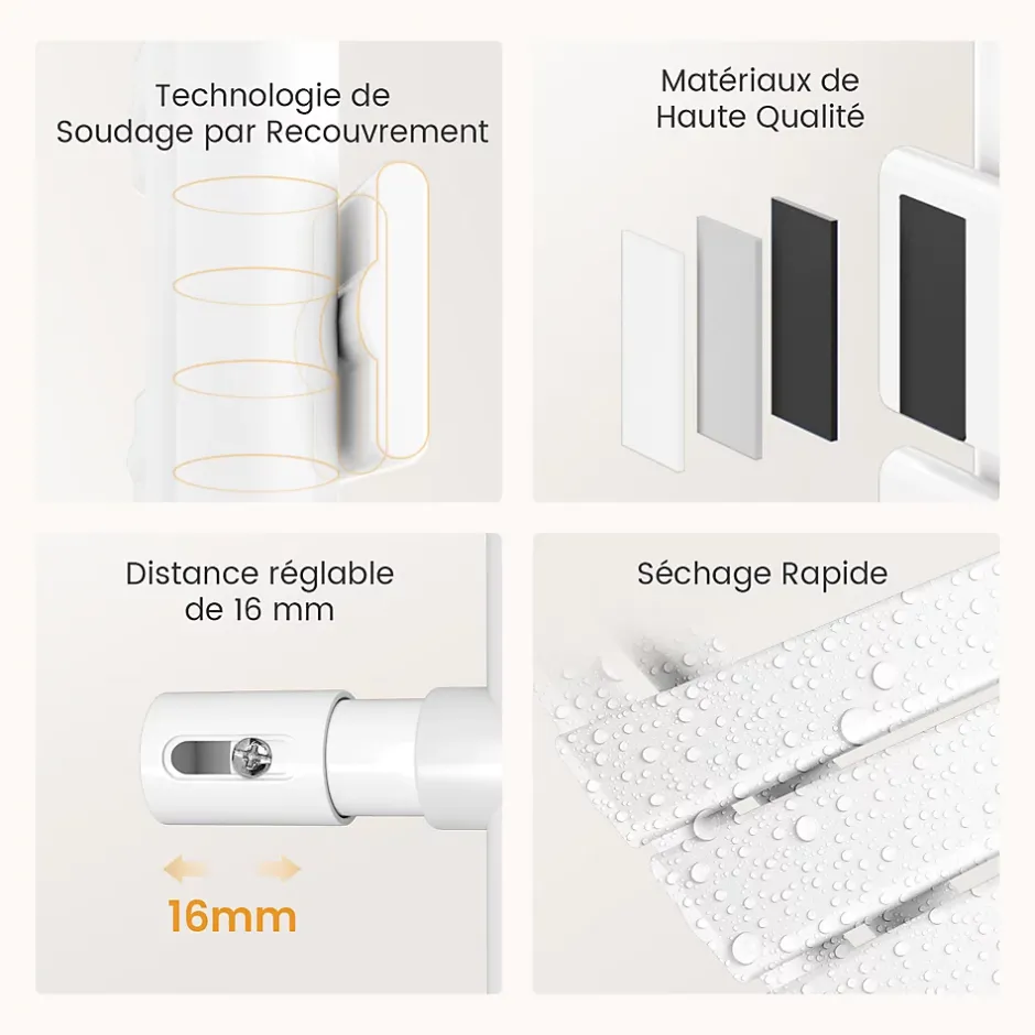 EMKE Radiateur Sèche-Serviettes Électrique 1320x500 mm, Blanc 800W, WiFi, Modes Intelligents, Détection Fenêtre