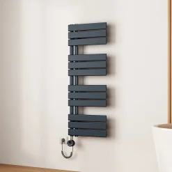 EMKE Radiateur Sèche-Serviettes Électrique 1041x400 mm, Gris Anthracite 400W, WiFi, Modes Intelligents, IPX4