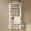 EMKE Radiateur sèche-serviettes électrique salle de bain 100 x 50 cm, température constante intelligente, 280 W, blanc brillant* Sèche-Serviettes Électrique