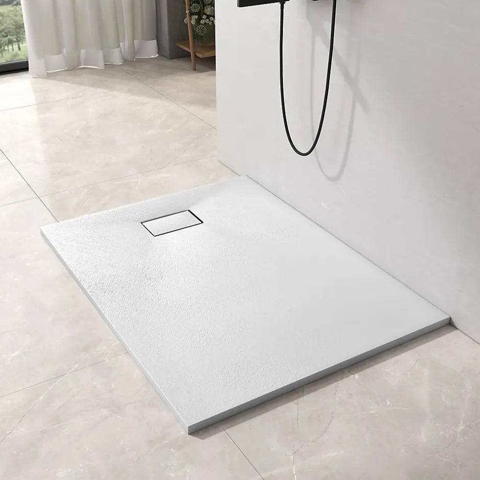 EMKE Receveur de douche receveur de douche plat antidérapant SMC receveur de douche à découper, 140x90cm, Blanc* Receveur De Douche