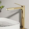 EMKE Robinet Lavabo Salle de Bain 335x233x46 mm Or Champagne, Mitigeur en Cuivre, Robinet de Cuisine , Cartouche Céramique* Robinet Lavabo Et Vasque