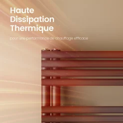 EMKE Sèche Serviettes à Eau Chaude pour Salle de Bain,127 x 60cm,Tuyaux Ronds Porte-Serviettes,Chauffe-Serviettes,Anthracite 776W* Sèche-Serviettes Eau Chaude