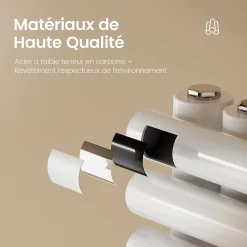 EMKE Sèche Serviettes à Eau Chaude pour Salle de Bain, 1535 x 600 mm,Tuyaux Ronds Porte-Serviettes,Chauffe-Serviettes,Blanc 933W* Sèche-Serviettes Eau Chaude