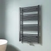 EMKE Sèche-serviette eau chaude, Radiateur sèche-serviettes raccordement central Anthracite 100x60cm 498Watts