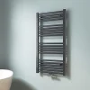 EMKE Sèche-serviette eau chaude, Radiateur sèche-serviettes raccordement central Anthracite 100x50cm 427Watts