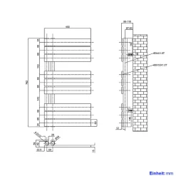EMKE Sèche-serviettes à Eau Chaude Panneau Plat, Sèche-serviettes connexion latérale pour, Anthracite 762x400mm 360Watts