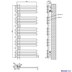 EMKE Sèche-serviettes à Eau Chaude Panneau Plat, Sèche-serviettes connexion latérale pour, Anthracite 1320x500mm 695Watts* Sèche-Serviettes Eau Chaude