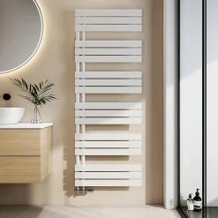 EMKE Sèche-serviettes à Eau Chaude 1599x600mm, Radiateur Plat Blanc, Connexion Latérale, 958W