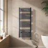 EMKE Sèche-serviettes électrique avec thermostat 120 x 50 cm, radiateur de salle de bain incurvé, gris anthracite, 500 watts* Sèche-Serviettes Électrique