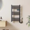 EMKE Sèche-Serviettes Électrique 750 x 400 mm,Porte-serviettes de salle de bain avec interrupteur tactile et minuterie,Noir,180W* Sèche-Serviettes Électrique