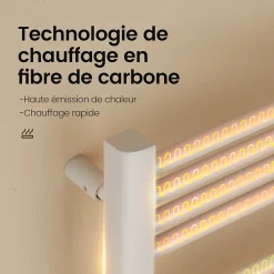 EMKE Sèche-Serviettes Électrique 1200 x 400 mm,Porte-serviettes de salle de bain avec interrupteur tactile et minuterie,Blanc,450W* Sèche-Serviettes Électrique